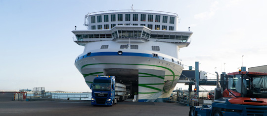 Nils Holgersson loading in Trelleborg